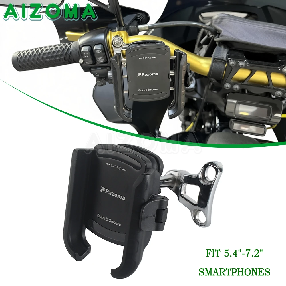 

For Harley Sportster XL 883L 1200X Touring Motorbike Phone Holder Fit 5.4"-7.2" Smartphones Mount Bracket Cellphone Clamp Stand