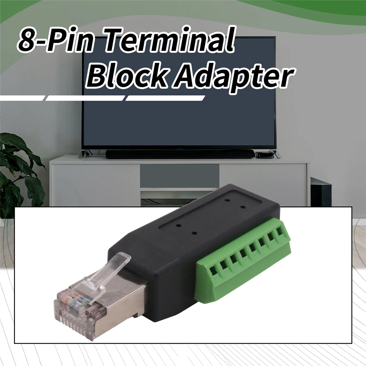 Konektor Terminal Sekrup AC18 RJ45 Populer RJ45 Steker Jantan Tanpa Solder Ke Adaptor Blok Terminal 8-Pin untuk Ethernet Cat5 /6/7 AV