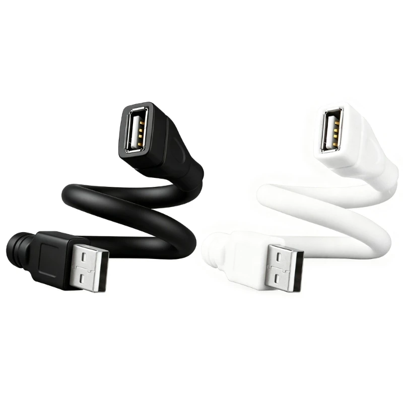 USB-A Extension Cable, Male to Female 30 Cable with Adjustable Neck for Angle Change in Desk and Vehicle Setups