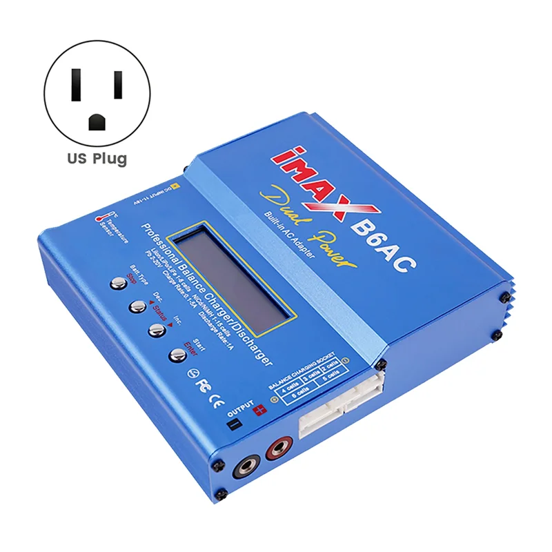 

APPLIA-For IMAX B6AC 80W RC Balance Charger+XT60 Cable Digital Li- Life Nimh Nicd PB Lipo Battery Discharger US Plug Easy Ins