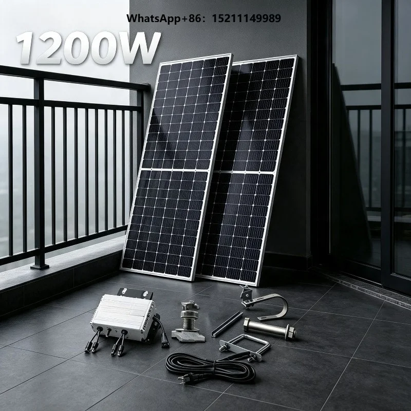 High Output 1200W Balcony Solar Power Generator with WiFi Micro Inverter for Home Balcony Garden Daily Power Use
