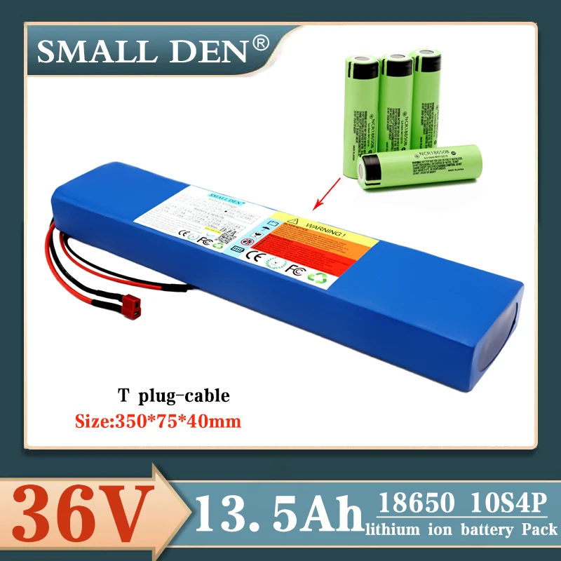 

36V 13.6Ah Ebike Battery Pack 500W High Power 10S4P 42V Battery 13600mAh Electric Bicycle Battery with 15A BMS T Plug+charger