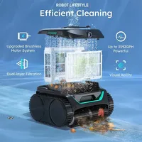 Wireless Robot Swimming Pool Cleaner with C2V APP AI Vision Self-Learning 80° Dual-layer Filtration 180 Mins Run Time for 200㎡