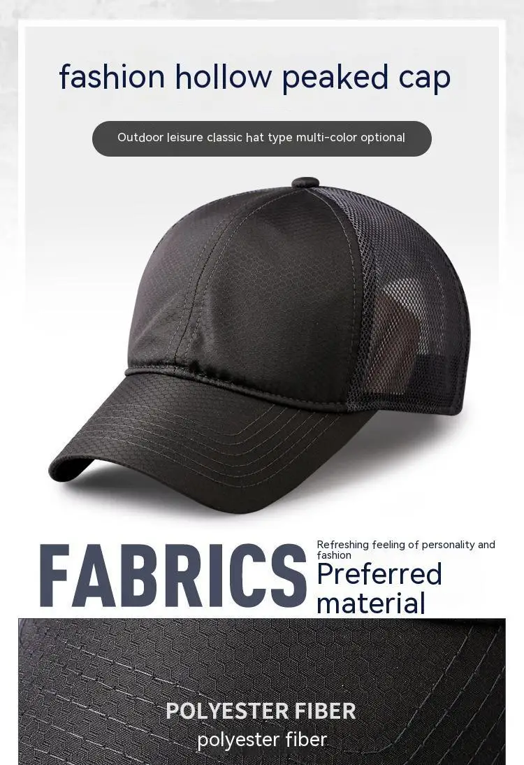 Overs ize Big Head Man Plus Size Baseball Cap Frühling Sommer dünne Stoff Mesh Sonnenhut männlich Snapback m 55-59cm l 60-64cm – Detail 32