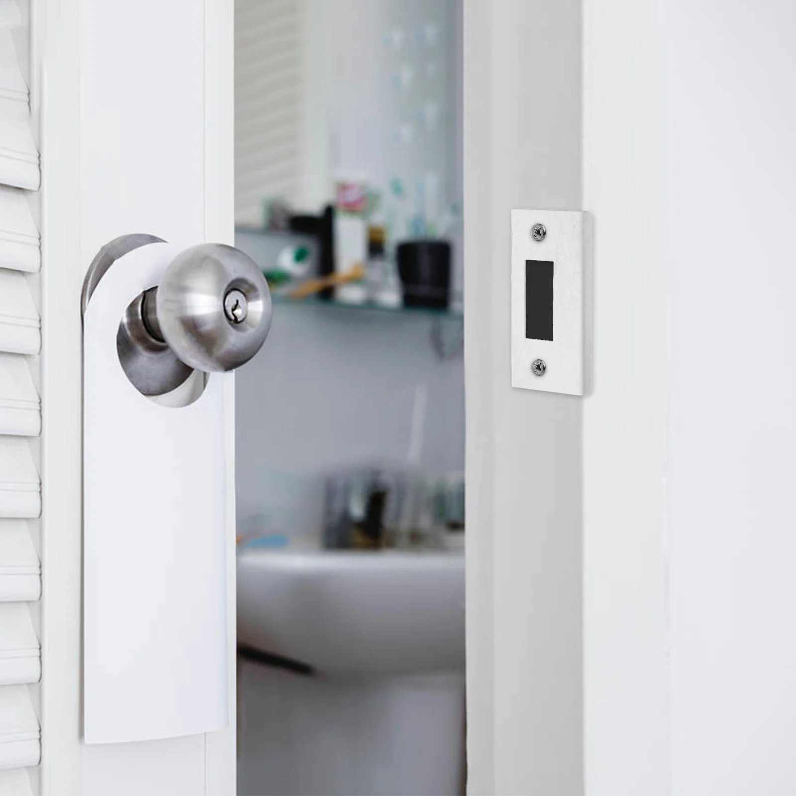 6개 스테인리스 스틸 도어 스트라이크 플레이트 3.15 X 1.57 인치 내부 도어용 내구성 있는 잠금 강화 유니버설 핏