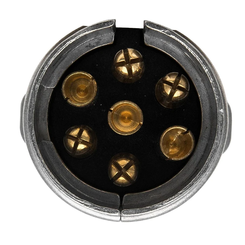 

Розетка для прицепа, 7-контактная серебряная вилка для прицепа, водонепроницаемая электрическая вилка для прицепа, адаптер для 7-контактного прицепа европейского стандарта 12 В