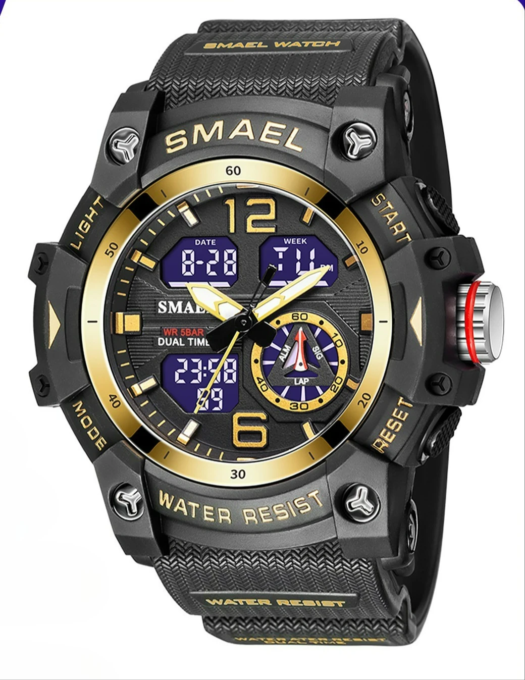Smael waterproof sports watch outdoor dual display electronic quartz watch cool multi-color student watch