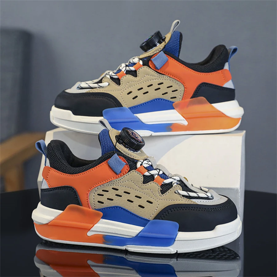Zapatillas deportivas de baloncesto para niños, calzado de alta calidad con botón giratorio, novedad de 2024