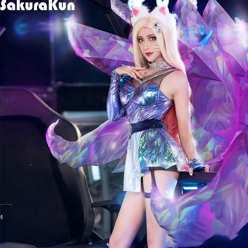 CosplayGame  Ahri Cosplay Costume Set K/DA KDA Ahri All Out Sexy Cosplay Girls Dress Jumpsuits Halloween CosPlay