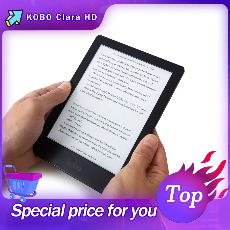 KOBO Clara HD Ebook reader 6” 300PPI HD Ink Electronic Paper Book Cold and Warm Dual-color Light Supports Multiple Languages