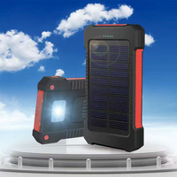 New 20000mah Solar Power Bank Portable Power Bank Power Supply, Outdoor Camping LED Lighting Compass Mobile Phone Charging