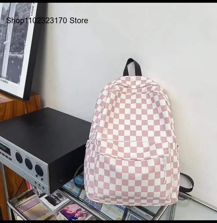 Male Middle School Students Plaid Schoolbag Junior High School Students Handsome 2022 New Ins Style Japanese Backpack