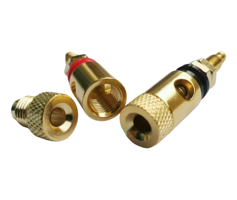 1PCS Pure Copper gold-plated amplifier speaker wiring terminal Banana socket 0502 wiring terminal 4MM
