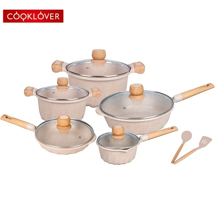 Cooklover India Ceramic Non Stick Cooking Pot Set Of Pots And Pans With Non-Stick Coating