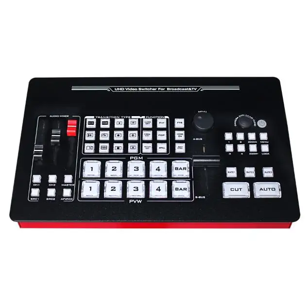 

4K UHD Video Switcher Mixer Professional Broadcast Equipment with 4-CH for HDMI and 4-CH DP Live Streaming