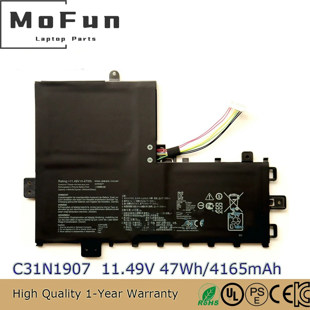 

Совершенно новый оригинальный аккумулятор для ноутбука C31N1907 11,49 В 47 Втч для Asus VivoBook 17 F712FA F712FB X712JA серии 0B200-03350600