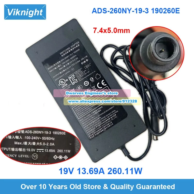 

ADS-260NY-19-3 190260E AC Adapter 19V 13.69A 260.11W for TCL FFALCON U8 Q8 34R83Q Monitor Power Supply