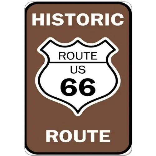 Rustic Route 66 Metal Tin Sign Nostalgic Man Cave Garage Bar Decor