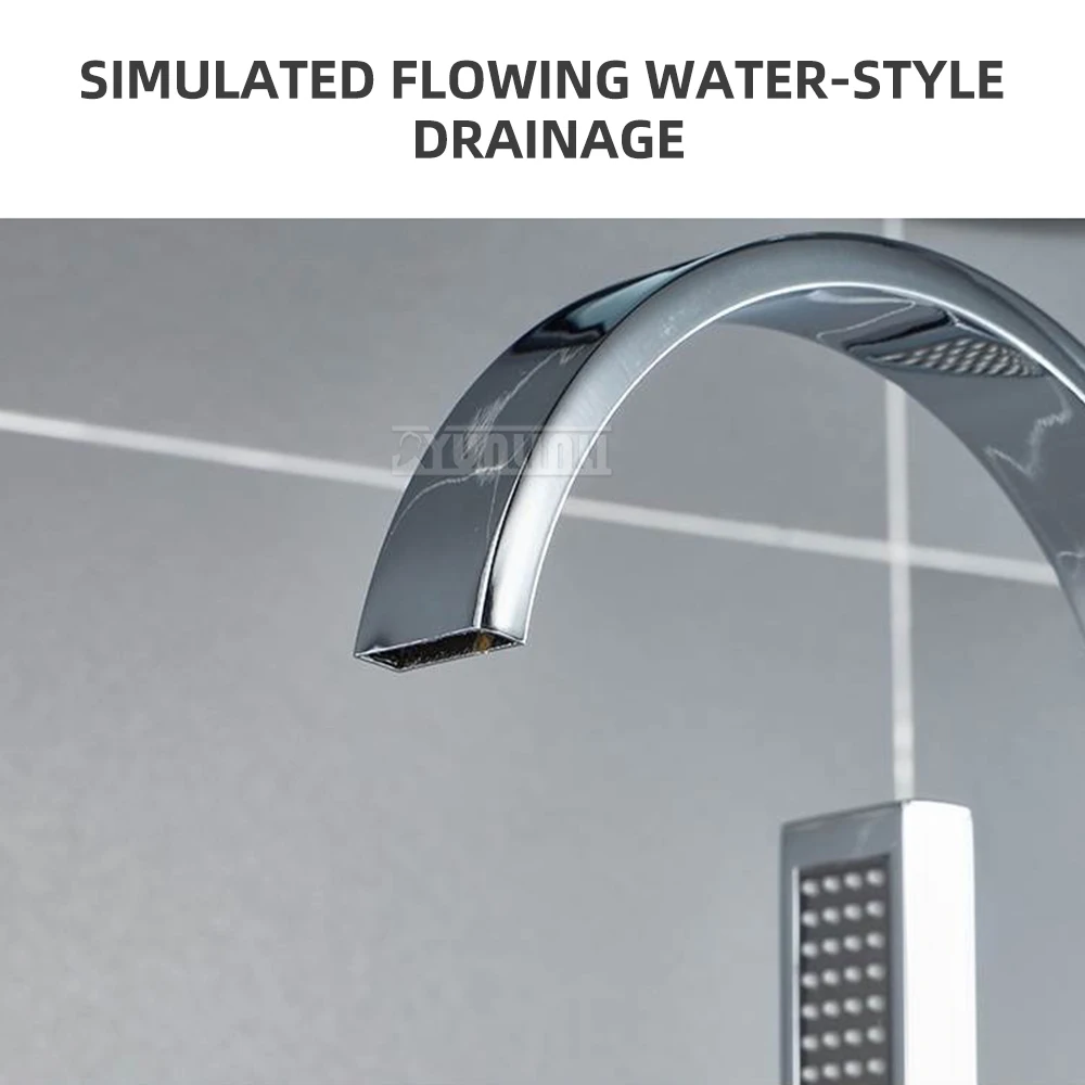 2026 صنبور حوض استحمام قائم على الأرض على الطراز الأوروبي لفندق المنزل عمود حمام نحاسي صنابير ساخنة وباردة