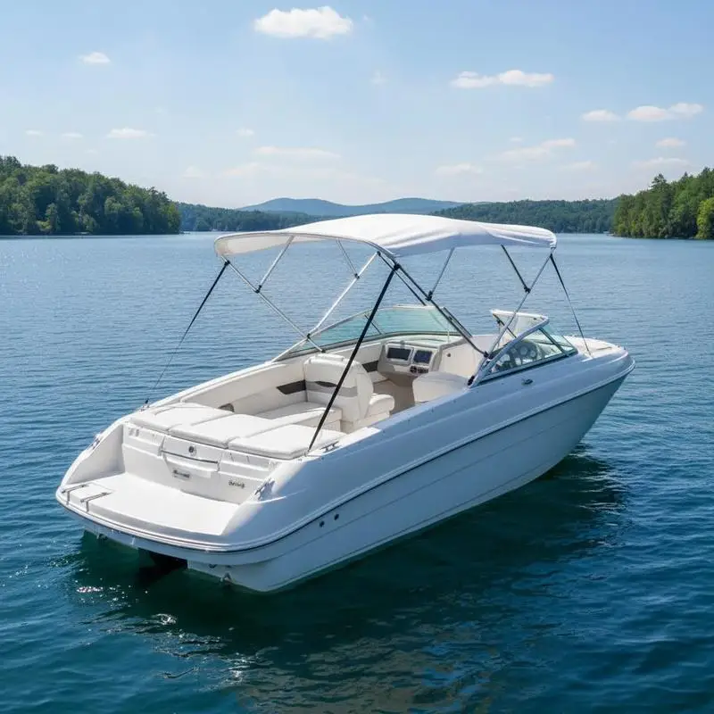 Bimini 3 Arcos Blanc 183x160x137 cm Protection Solaire pour Bateau, Bâche de Protection pour Yacht et Ponton, Polyester Résistant, Montage Facile, Idéal pour la Navigation et les Loisirs en Plein Air