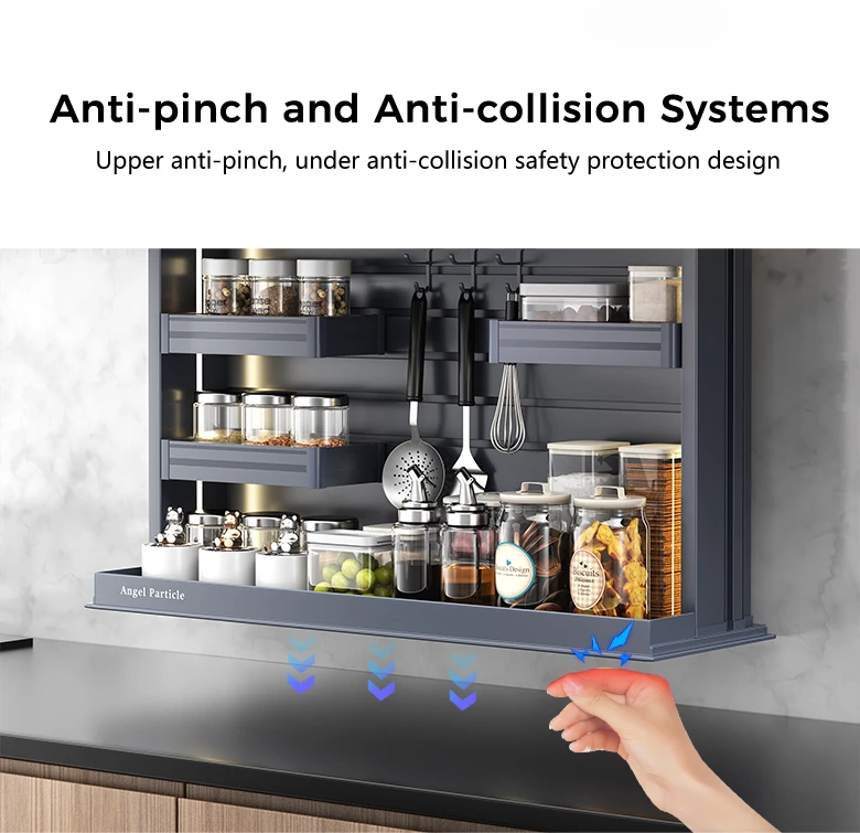 Kitchen Hardware Fittings  Stainless Steel Electric Tableware Basket Lifting Basket Storage Pull Down Dish Rack