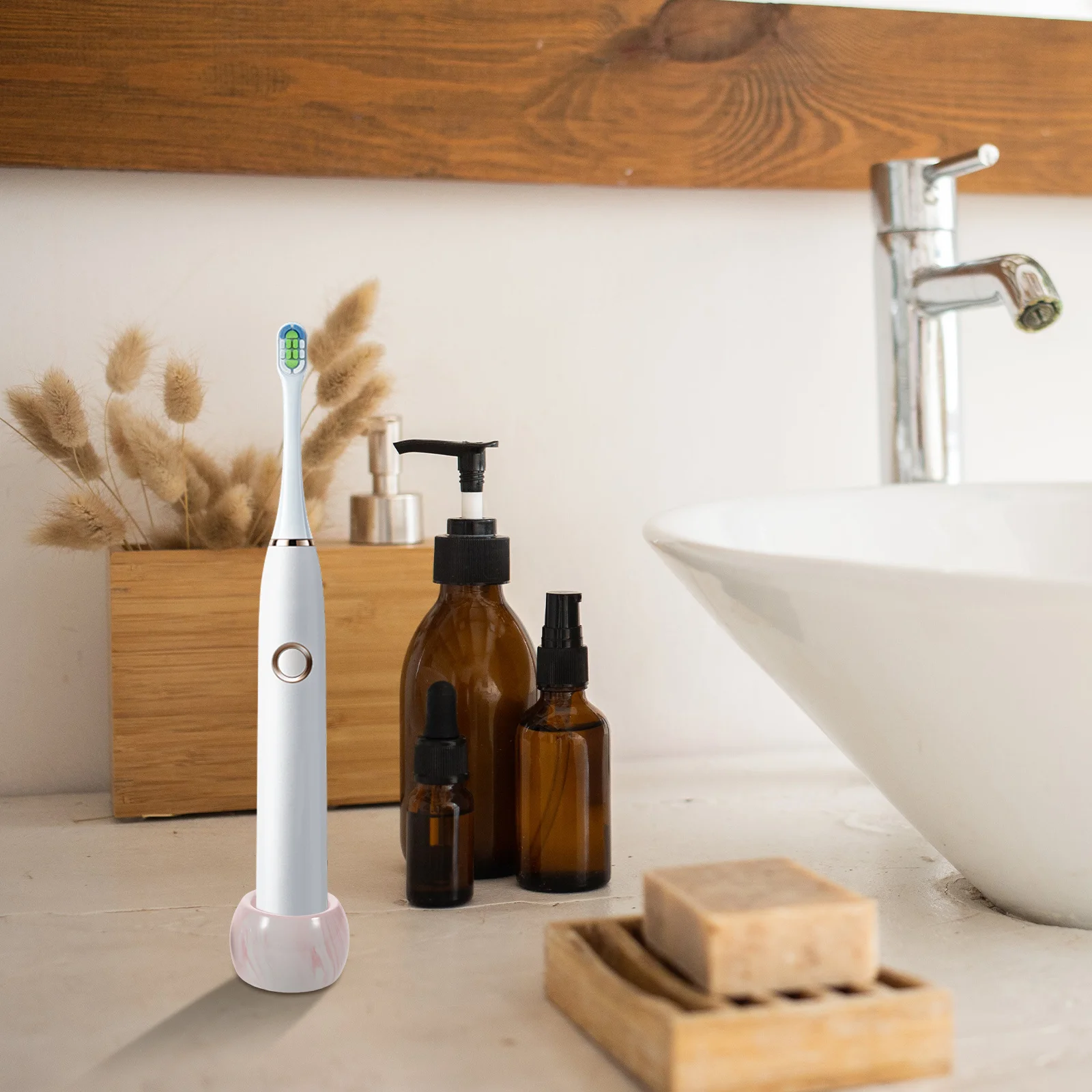 

2Pcs Ceramic Electric Toothbrush Holder Marble Pattern Bathroom Countertop Organizer Stand for Shower Travel Office Aesthetic