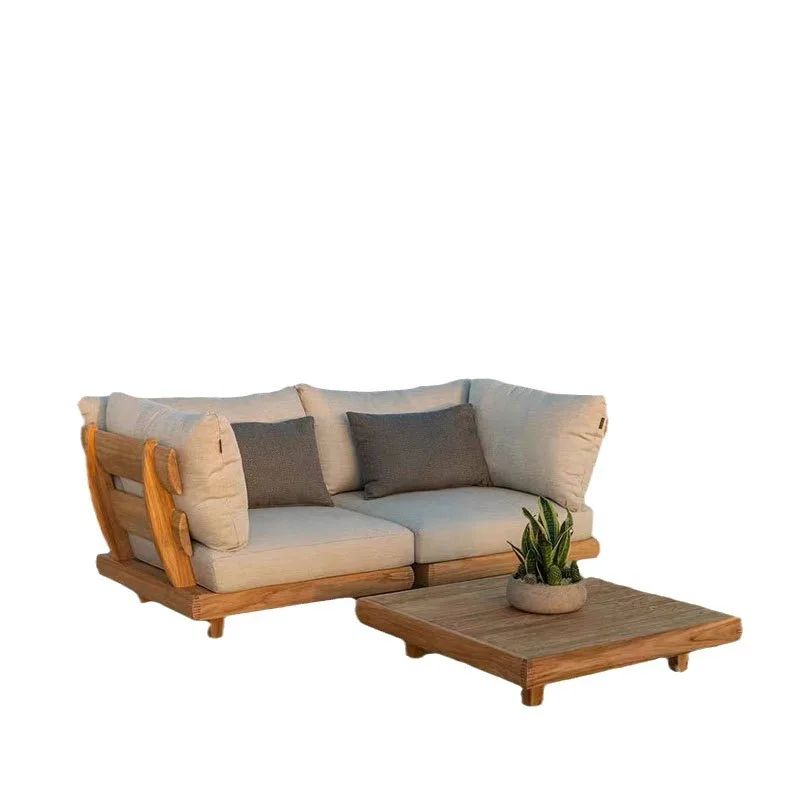 

Customizable Outdoor Solid Wood Sofas Hotel Terrace Furniture