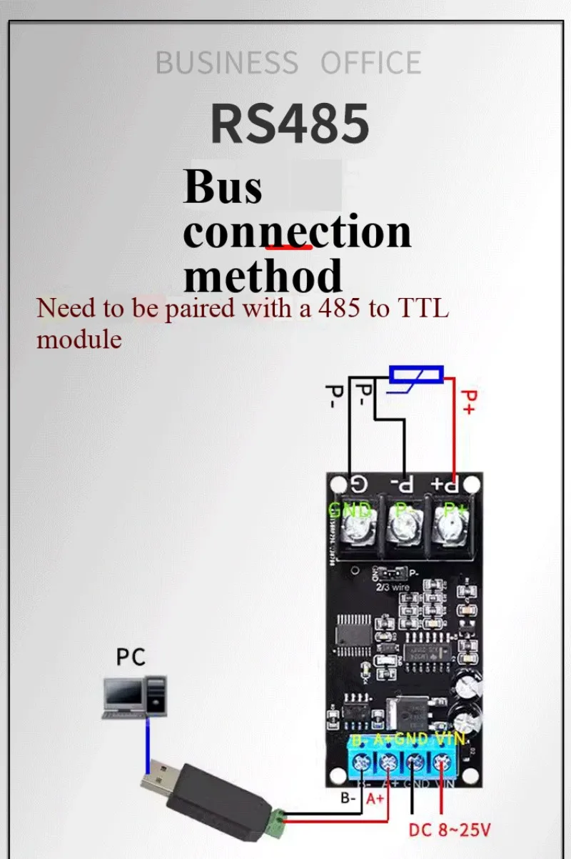 PT100 Platin-Thermistor RTD Thermoelement Temperatursensor-Sender RS485 MODBUS RTU Modul – Detail 5
