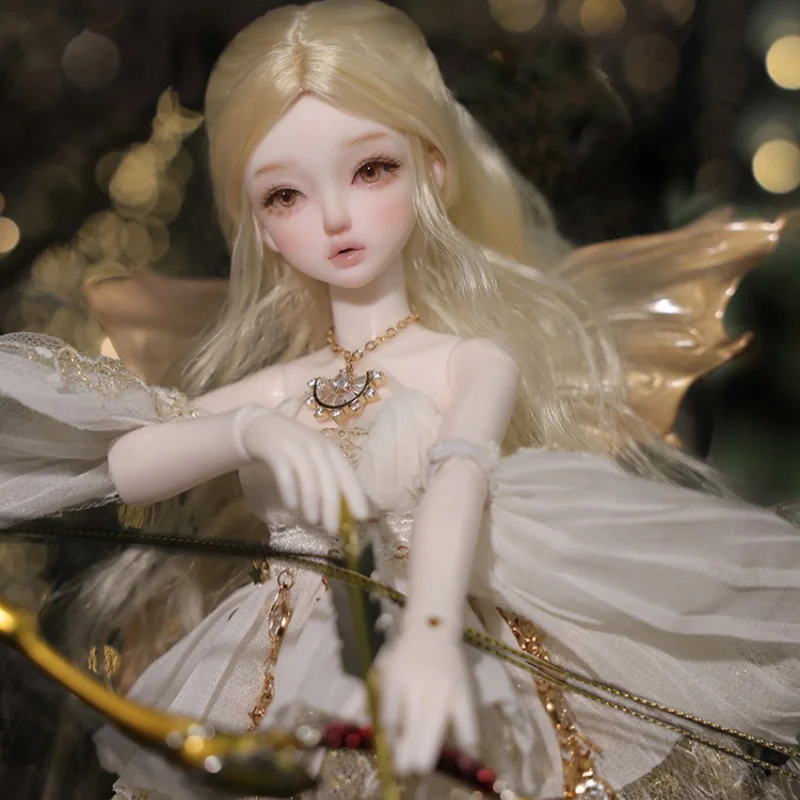 

Fantasy Angel Firefly 1/6 Big Boobs Wings Spray Gradient Gold Guardian Of Light Elf Archer BJD Resin Art Ball Jointed Toy Doll