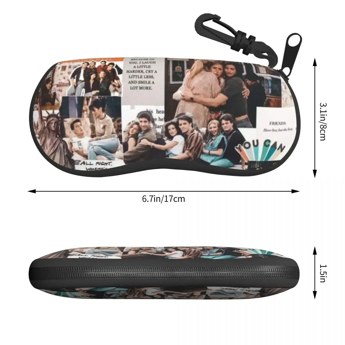 Vintage Friends Poster Sunglasses Soft Case Neoprene Zipper TV Show Shell Eyeglass  Custom Protective Box For Glasses