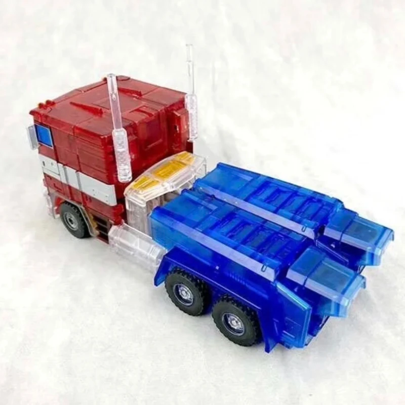 Transformowane zabawki MS-TOYS MS-01T 24cm przezroczysty OP dowódca robot samochodowy Model postaci rysunek oryginalne pudełko kolekcja prezent
