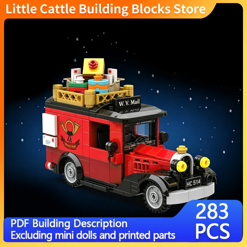 city-car-model-moc-building-bricks-postal-truck-modular-technology-toys-suit-display-christmas-ideal-gift