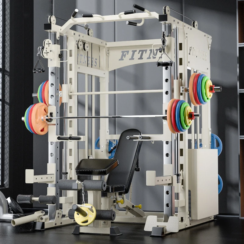 Smith Machine Comprehensive Trainer Multi functional Home Flying Bird Lying Push Stand Fitness Equipment Squatting Longmen Stand