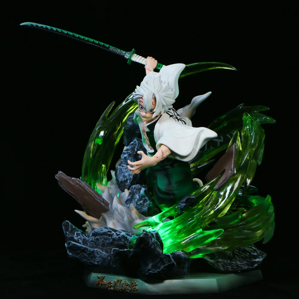 30cm Demon Slayer Shinazugawa Sanemi Luminous Gk statua chłopiec kolekcja Anime Model figurki dekoracja stołu ozdoba zabawki prezenty