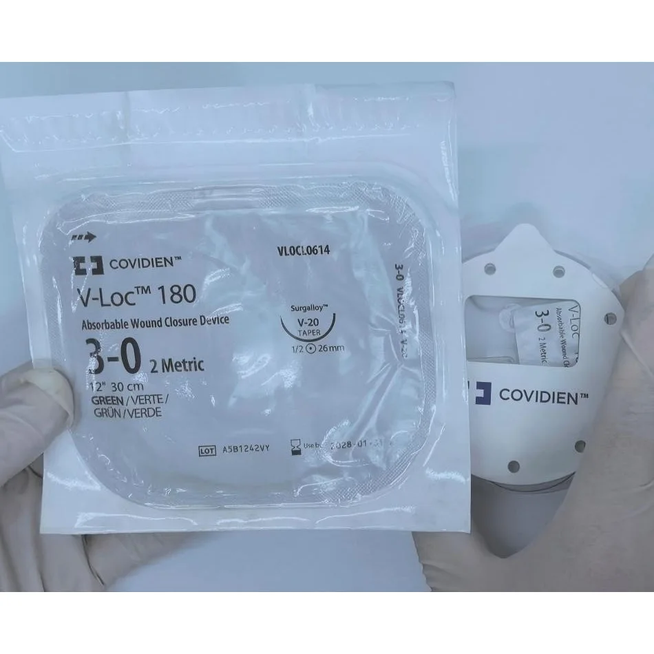 Veterinary V-Loc 180 3-0 No Need Tying Knot Fast Soft Tissue Closure High Tensile Strength Absorbable Suture Hospital Use