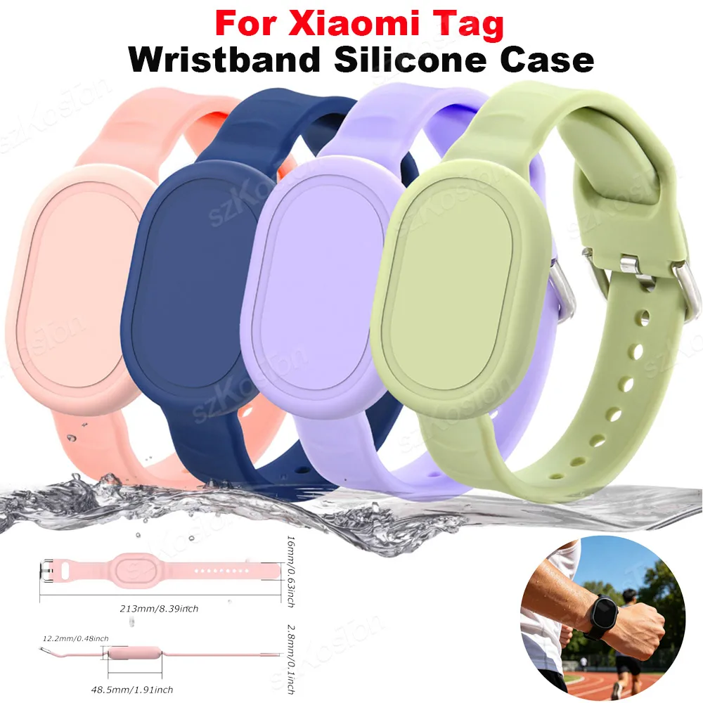For Xiaomi Tag Waterproof Silicone Protective Case Adjustable Wristband Cover Shockproof Anti Lost  Scratch Tracker Accessories