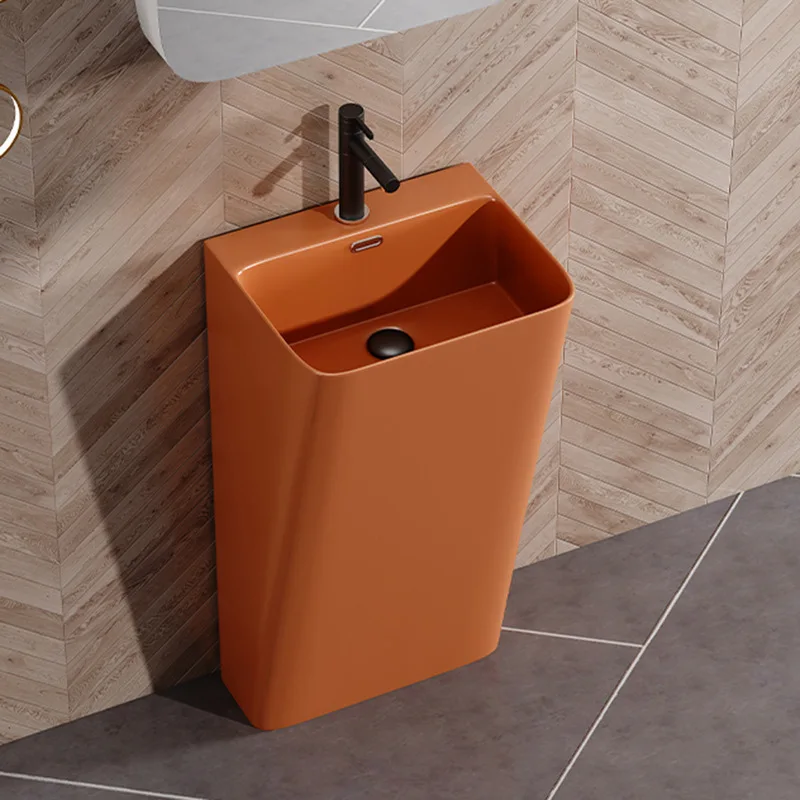 حوض غسيل عمود من نوع عمود الفندق، حوض غسيل منزلي، شرفة، فناء، حوض غسيل من نوع الأرضية الخارجية #4