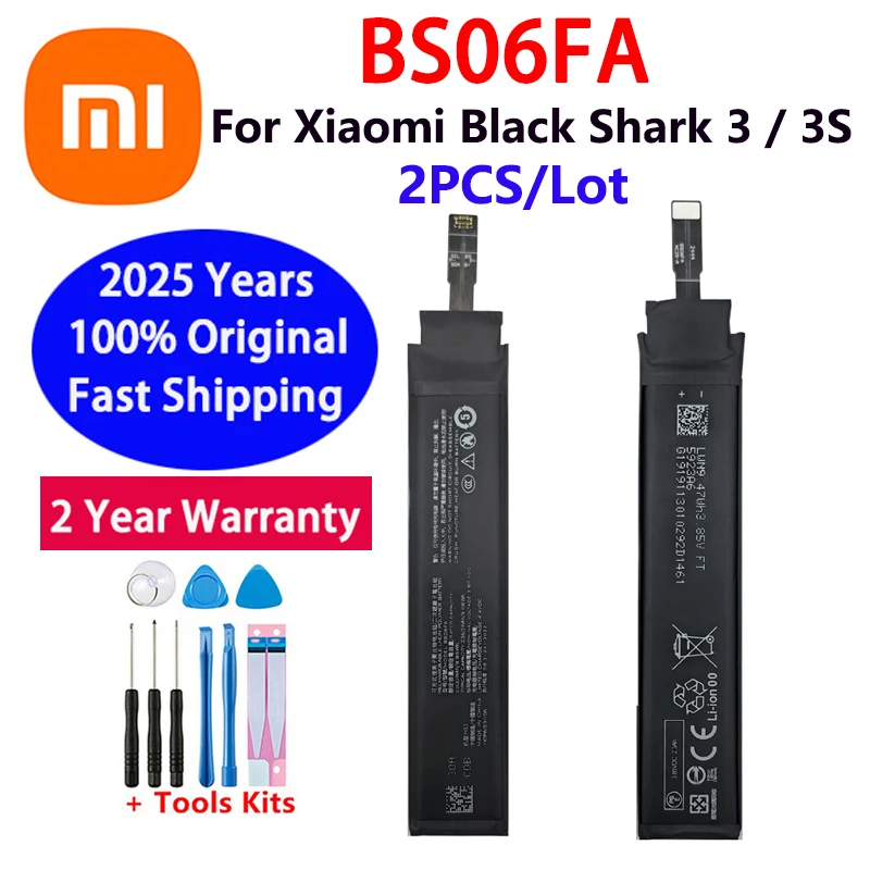 

2pcs / lot 2025 Years New 100% Original BS06FA Battery For Xiaomi Black Shark 3 3S Phone Batteries 2*2360mAh