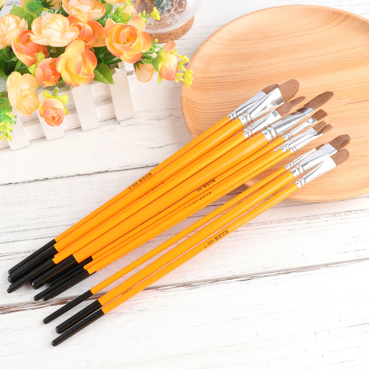 

12Pcs Professional Painting Set Versatile Brushes for Watercolor Oil Gouache Acrylic Face Art Students Artists Safe for Events