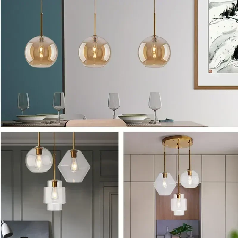 nordic glass pendant light ambar lampadas para salas de jantar cozinha study bedrooms salas cafe home decoracoes luminarias 01