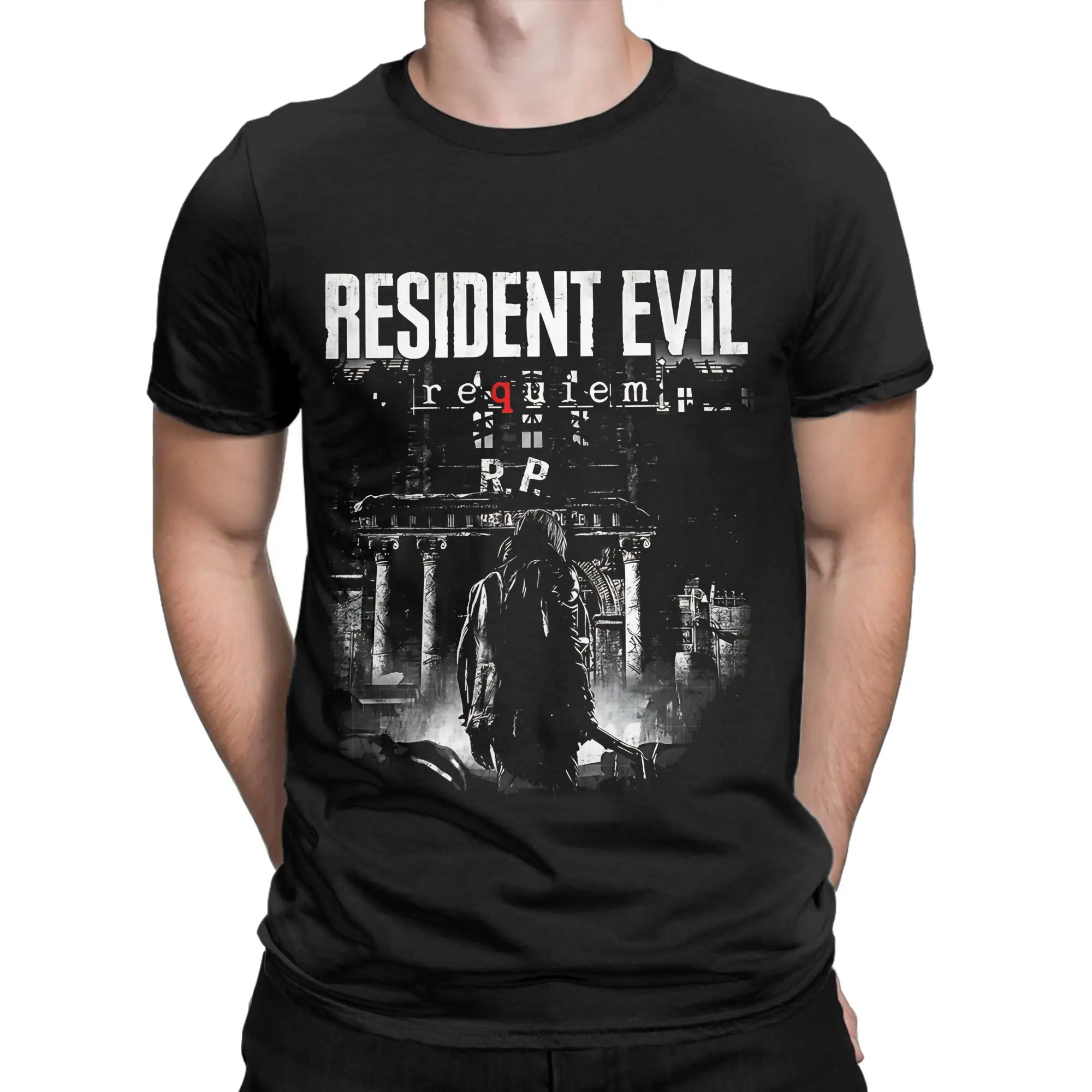 RE Requiem Graphic 100% Cotton T-Shirt rResident Evil CODEVeronica Tees Tops For Men