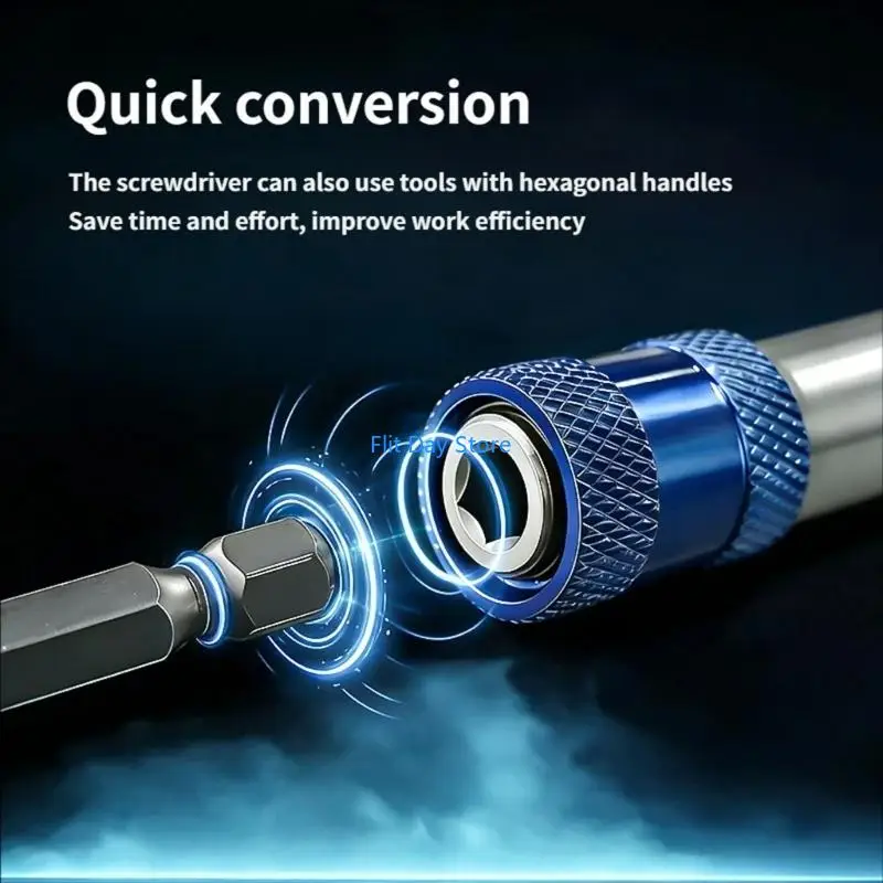 F92C Sturdy Steel Drill Bit Adapter With Auto Locking Mechanism Electric Drill Conversion Set For Efficient Tool Conversion