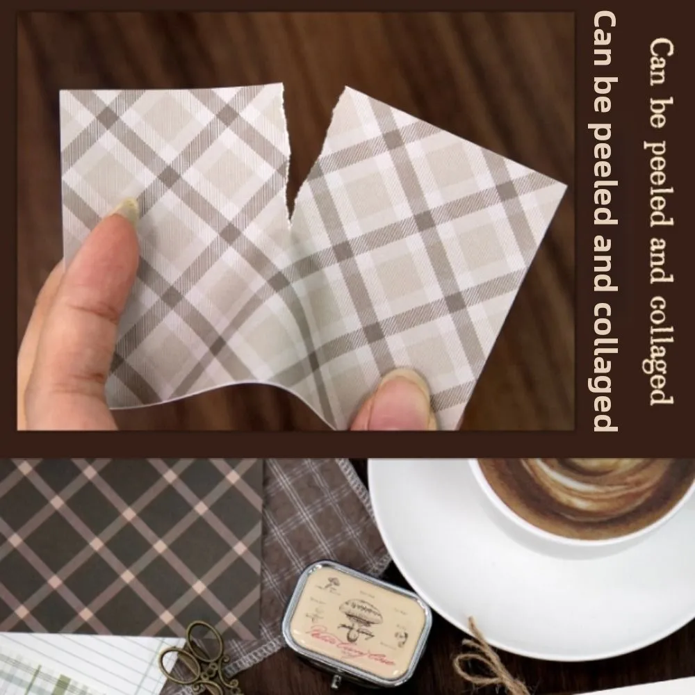 40pcs/pack Plaid Series Scrapbook Material Paper DIY Collage Materials Vintage Base Paper Aesthetic Pastel