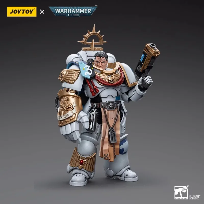 Echte JOYTOY Warhammer 40k 1/18 Anime Actionfiguren Space Marines White Consuls Captain Messinius Intercessors Modellspielzeug
