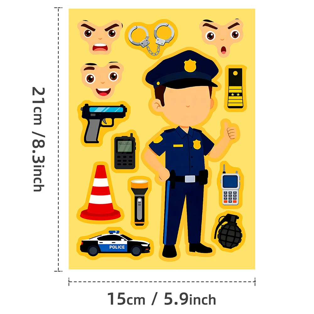 6/12Sheets Funny Dress Up Puzzle Stickers Games Make a Face Assemble Jigsaw Education Toy Decoration Craft Sticker Party Favor