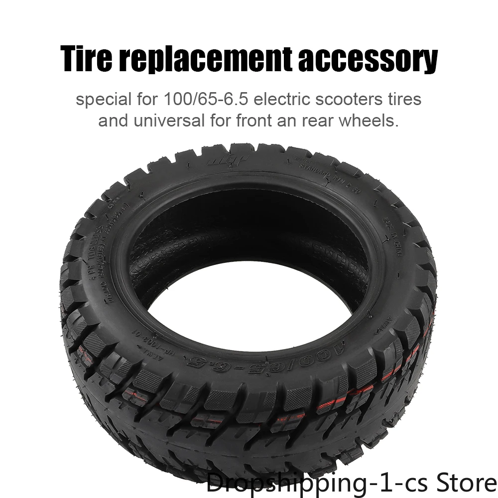 Ulip 11 Inch 100/65-6.5 Tubeless Tire Widened & Thickened Vacuum Tire Off-Road Tire with PVR50 Nozzle