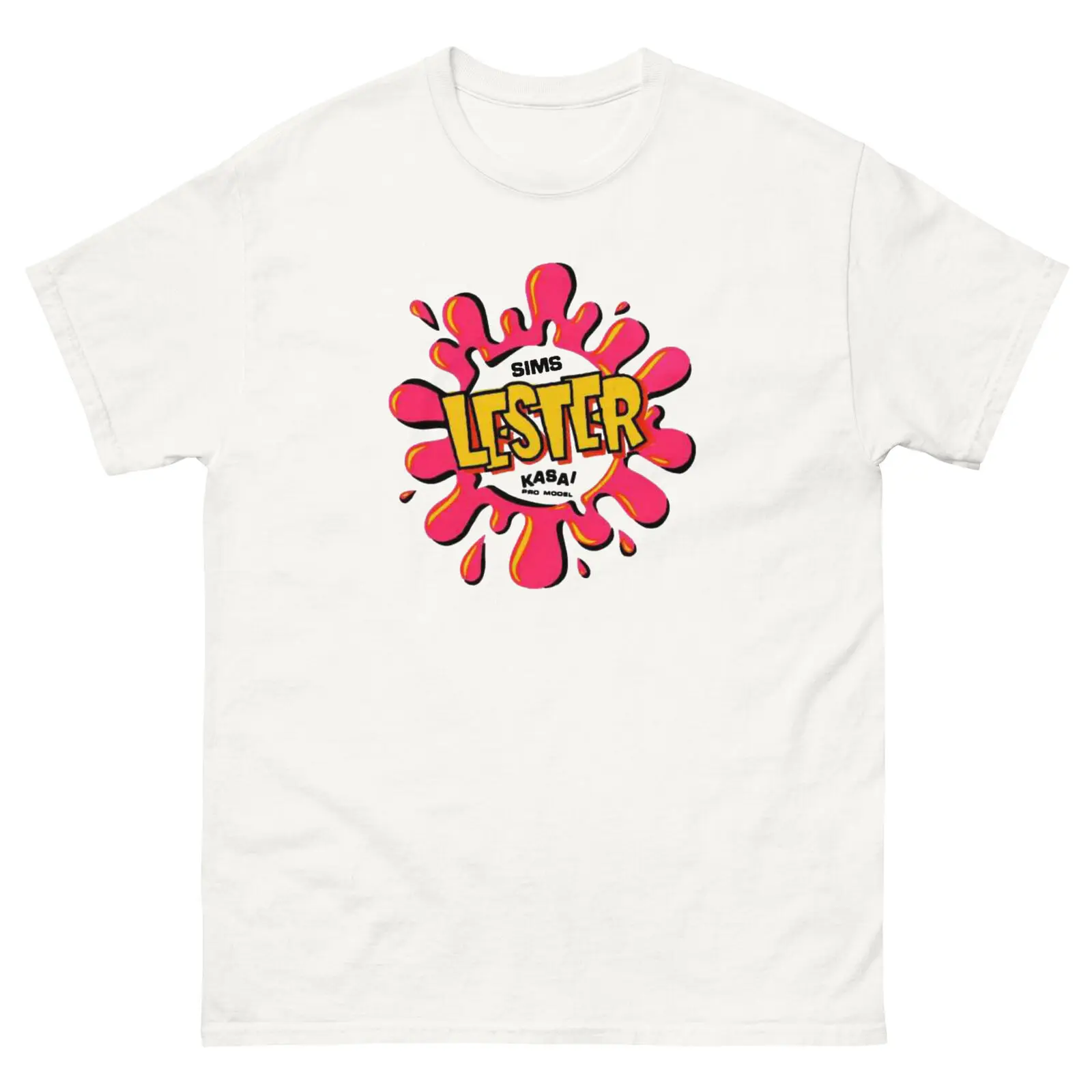 Sims Skate Lester Kasa Pro Model Retro 90s Skateboarding T-Shirt Design