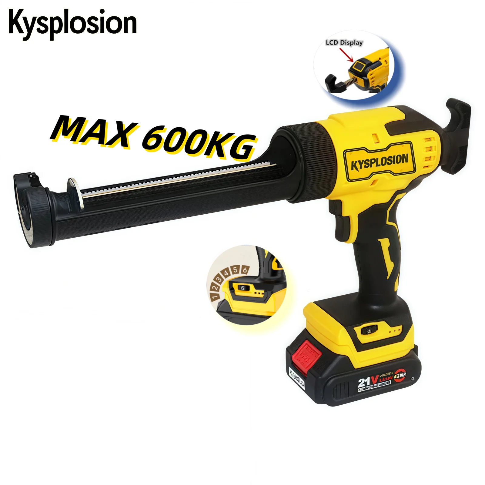 

6 Speed Cordless Electric Glue Gun Doors & Windows Electric Sewing gland Tool Glass Glue Caulking Gun For Dewalt 20V Battery