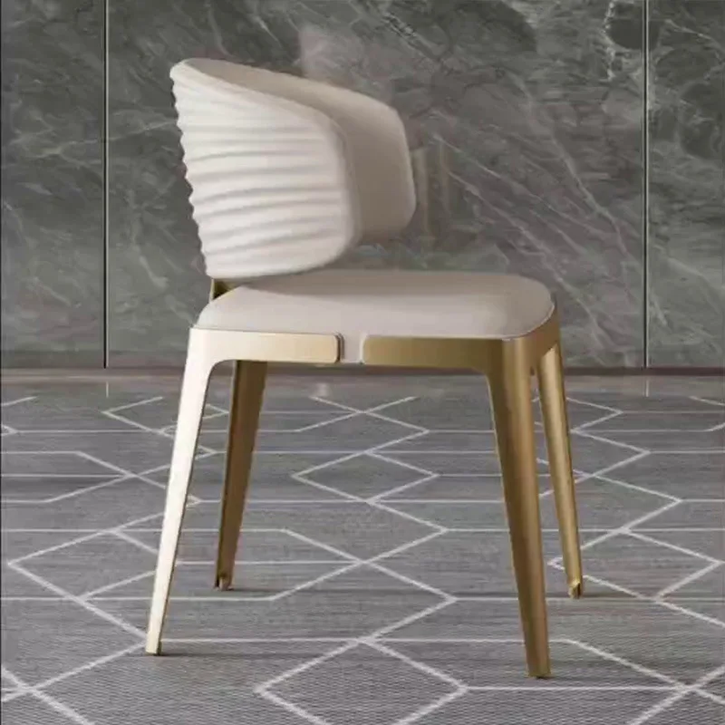 Italian light luxury home dining chair simple modern back chair stainless steel cafe chair sales department hotel negotiation