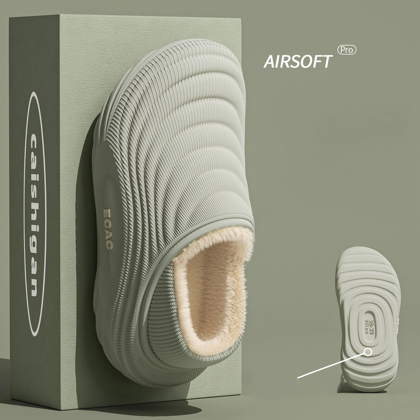 Men's thick soled cotton slippers for indoor and household use, thick soled cotton shoes for women's warm winter slippers